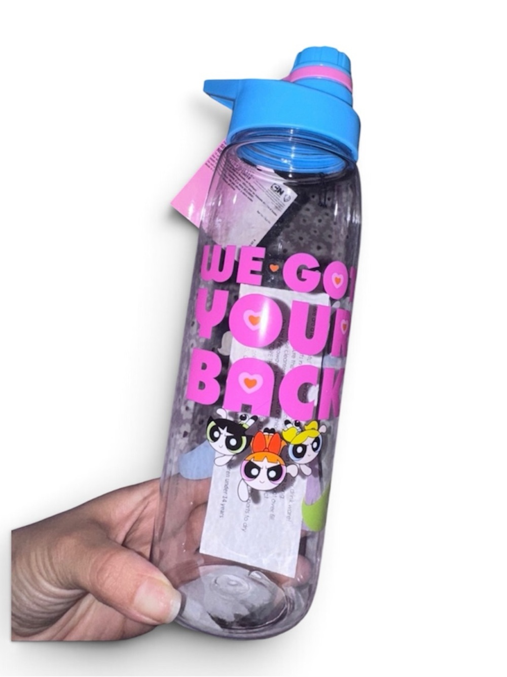 Powerpuff Girls Kids Water Bottle Blossom Bubbles Buttercup Blue Pink NWT